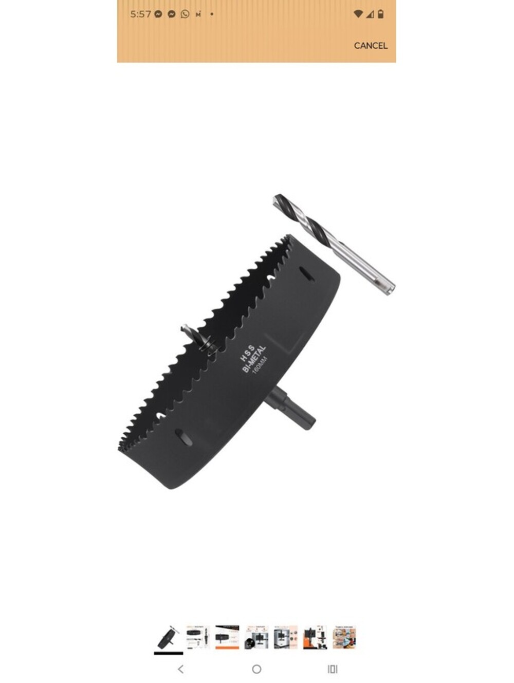 METALLIXITY Bi-Metal Hole Saw 6-5/16" 160mm W/ 2 Drill Bits Black M42 HSS
